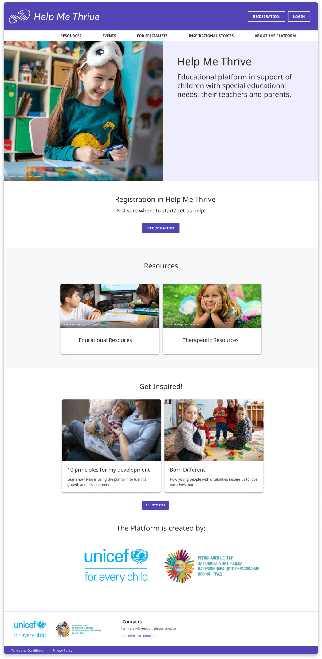 Unicef homepage
